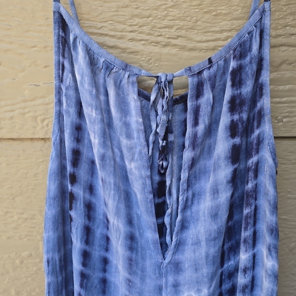 Nasty Girl Blue Tie Dye Gauze Cover Up Jumpsuit 6 M - Picture 7 of 8